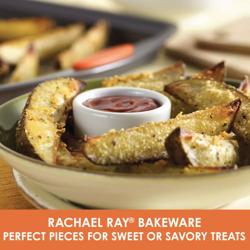 Rachael Ray Yum-o! Nonstick Bakeware 3-Piece Cookie Sheet Set, Carbon Steel