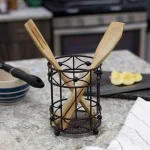 Home Basics Arbor Oil-Rubbed Bronze Steel Utensil Holder with Mesh Bottom and Non-Skid Feet thumbnail 3