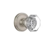 Unbranded Nostalgic Warehouse Waldorf Crystal Privacy Door Knob, Satin Nickel, 2-3/8 in. Backset thumbnail 1