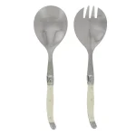 Unbranded French Home Laguiole 2-Piece Faux Ivory Salad Servers Set, Stainless Steel thumbnail 1