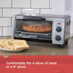 BLACK+DECKER 4-Slice Black Stainless Steel Toaster Oven with EvenToast Technology thumbnail 3