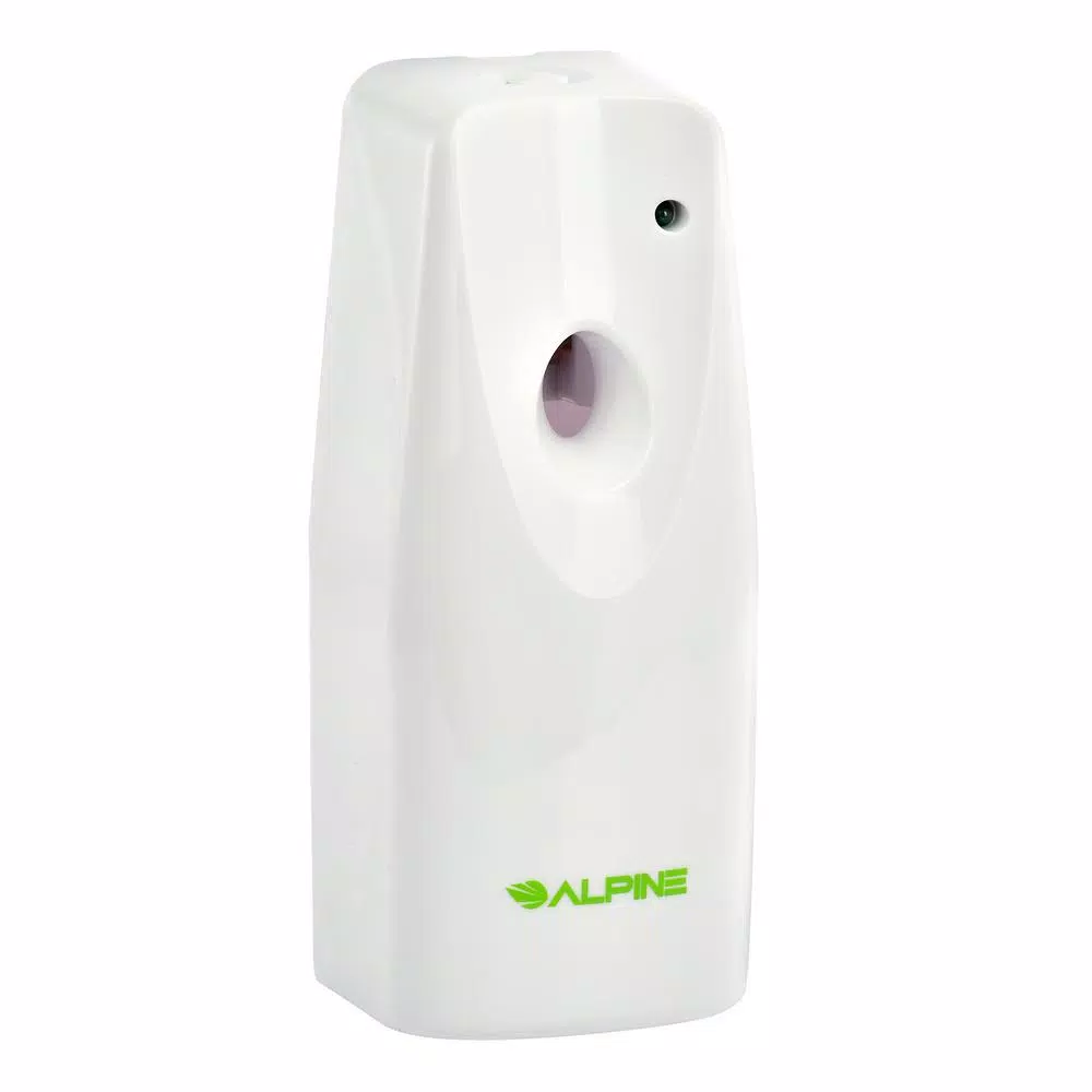 Alpine Industries Automatic Aerosol Air Freshener Dispenser, 8.5 oz. Capacity, White