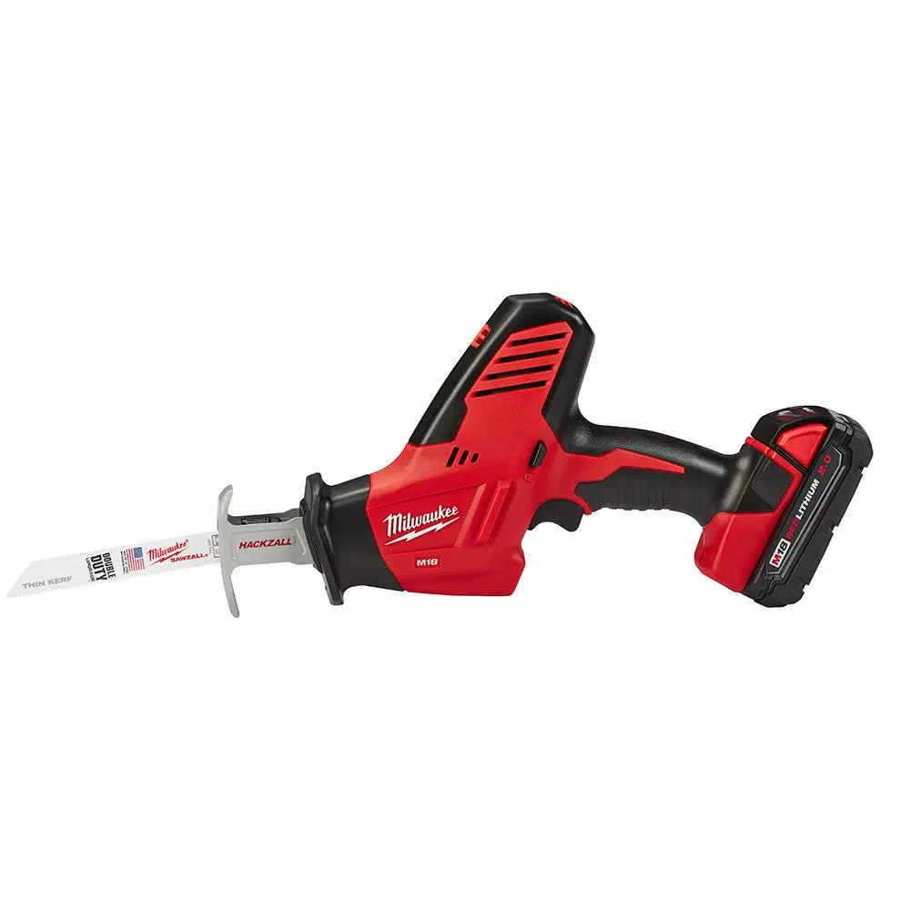 Milwaukee M18 18V Lithium-Ion Cordless Hackzall Reciprocating Saw Kit with 1.5Ah Battery, Charger and Tool Bag