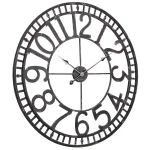 Utopia Alley Manhattan Industrial 32" Oversized Wall Clock, Analog Quartz, Black Metal thumbnail 7