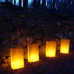 LUMABASE Luminaria Bag 100-Pack - Tan Weather Resistant Plastic Walkway Decor, 3.5 in. x 10 in. thumbnail 2