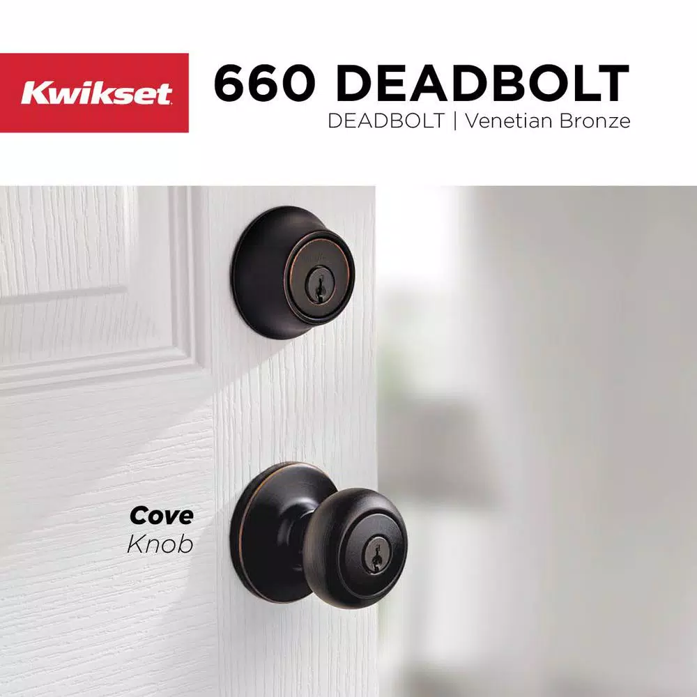 Kwikset 660 Series Single-Cylinder Deadbolt, Venetian Bronze