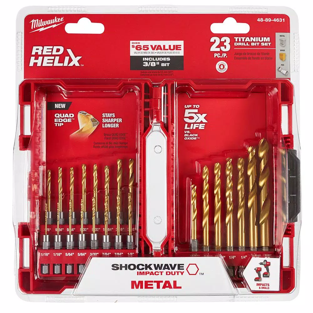 Milwaukee SHOCKWAVE Impact Duty Titanium Drill Bit Set, 46-Piece (Two 23-Piece Sets)