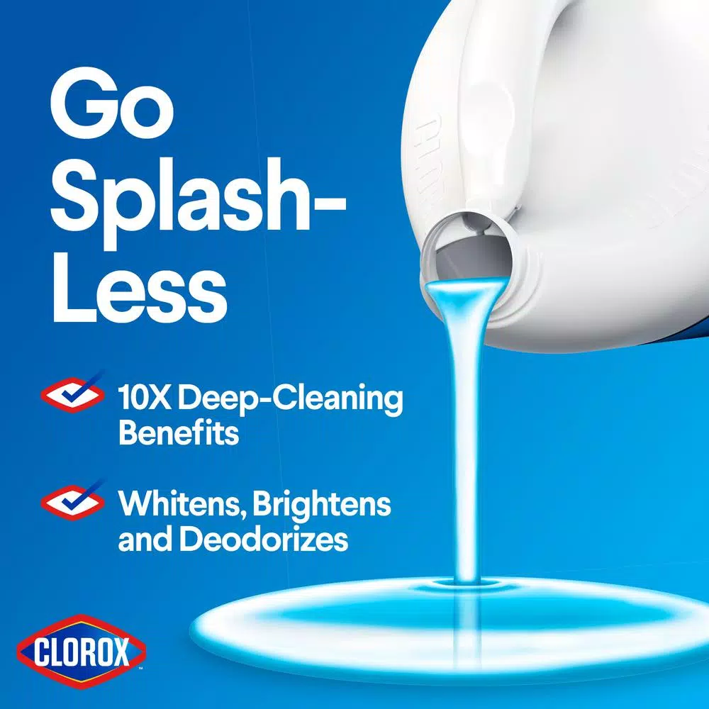 Clorox Splash-Less Bleach Liquid, Fresh Meadow Scent, 116 oz