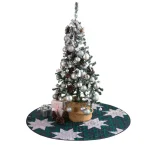 Country Living 48 in. Christmas Carol Plaid and Star Quilted Tree Skirt, Navy and Green thumbnail 1