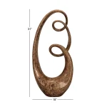 LITTON LANE 31 in. x 15 in. Abstract Polystone Sculpture with Brown Patina Finish thumbnail 7