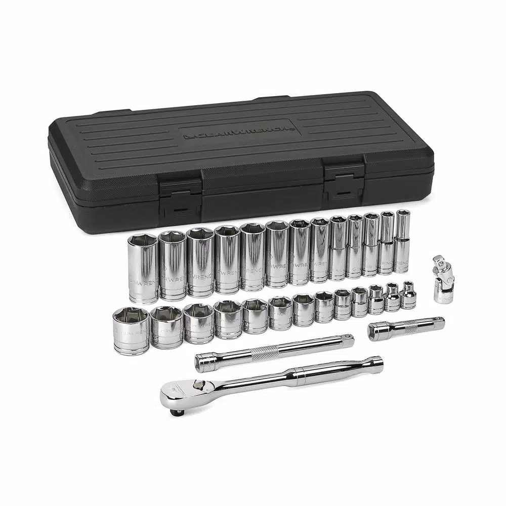 GEARWRENCH 30-Piece 3/8 in. Drive 6-Point SAE Mechanics Tool Set with Thin Profile Ratchets