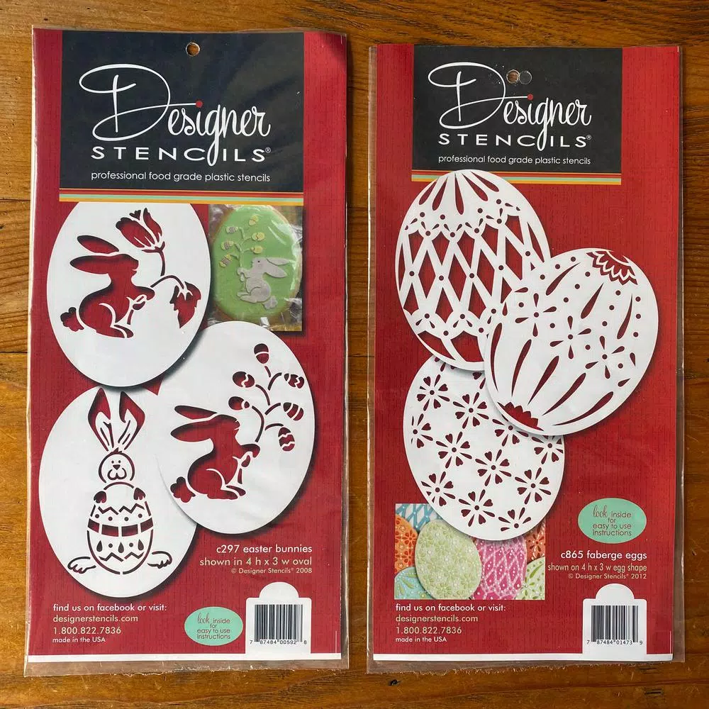 Designer Stencils Faberge Eggs and Easter Bunnies Cookie Stencil Bundle, 6-Pattern Set
