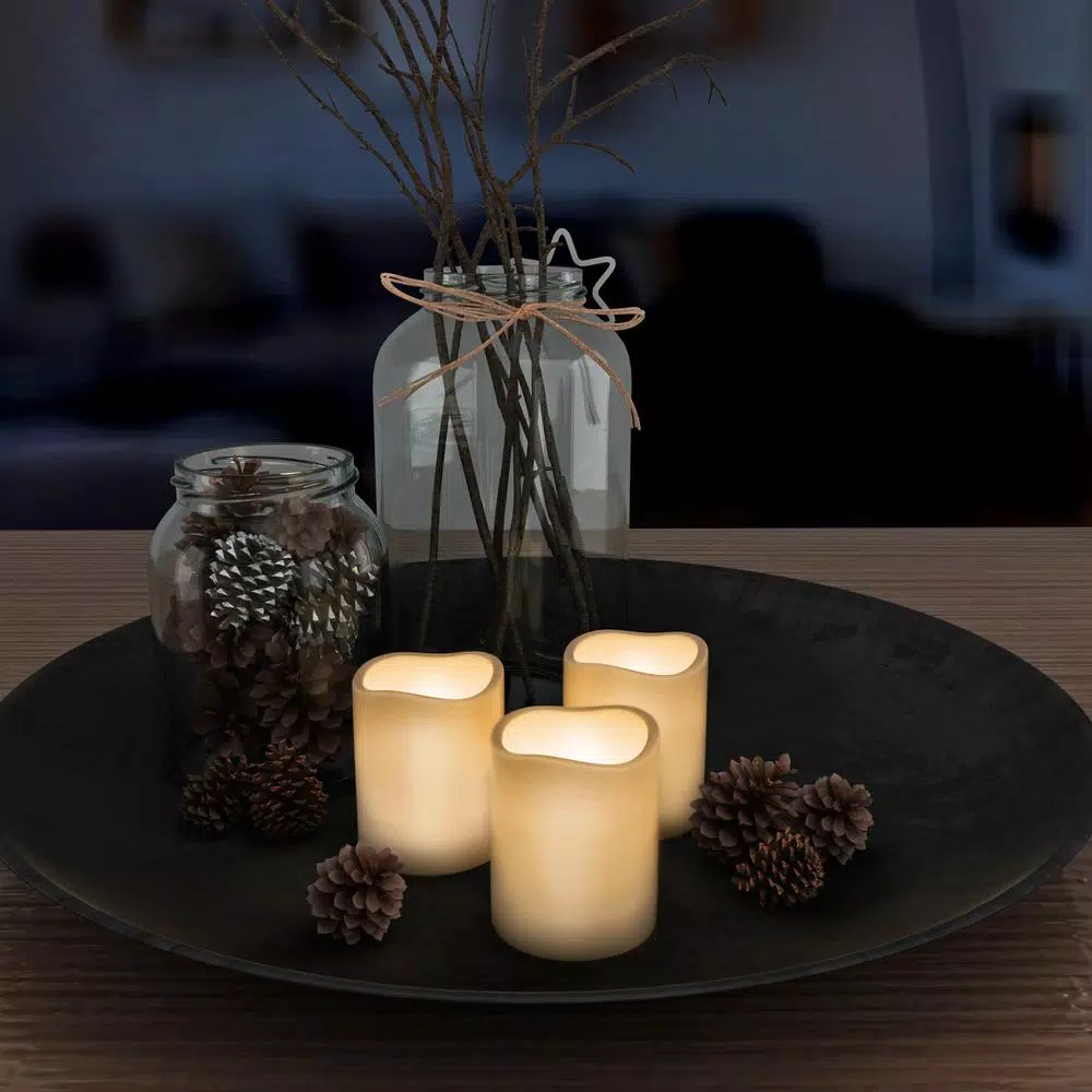 Lavish Home 8-Piece LED Flameless Votive Wax Style Candle Set with Vanilla Scent