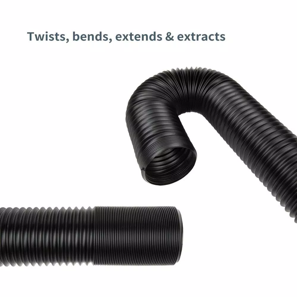POWERTEC 4 in. Flexible Dust Collection Hose, Expandable Polypropylene Extraction Hose