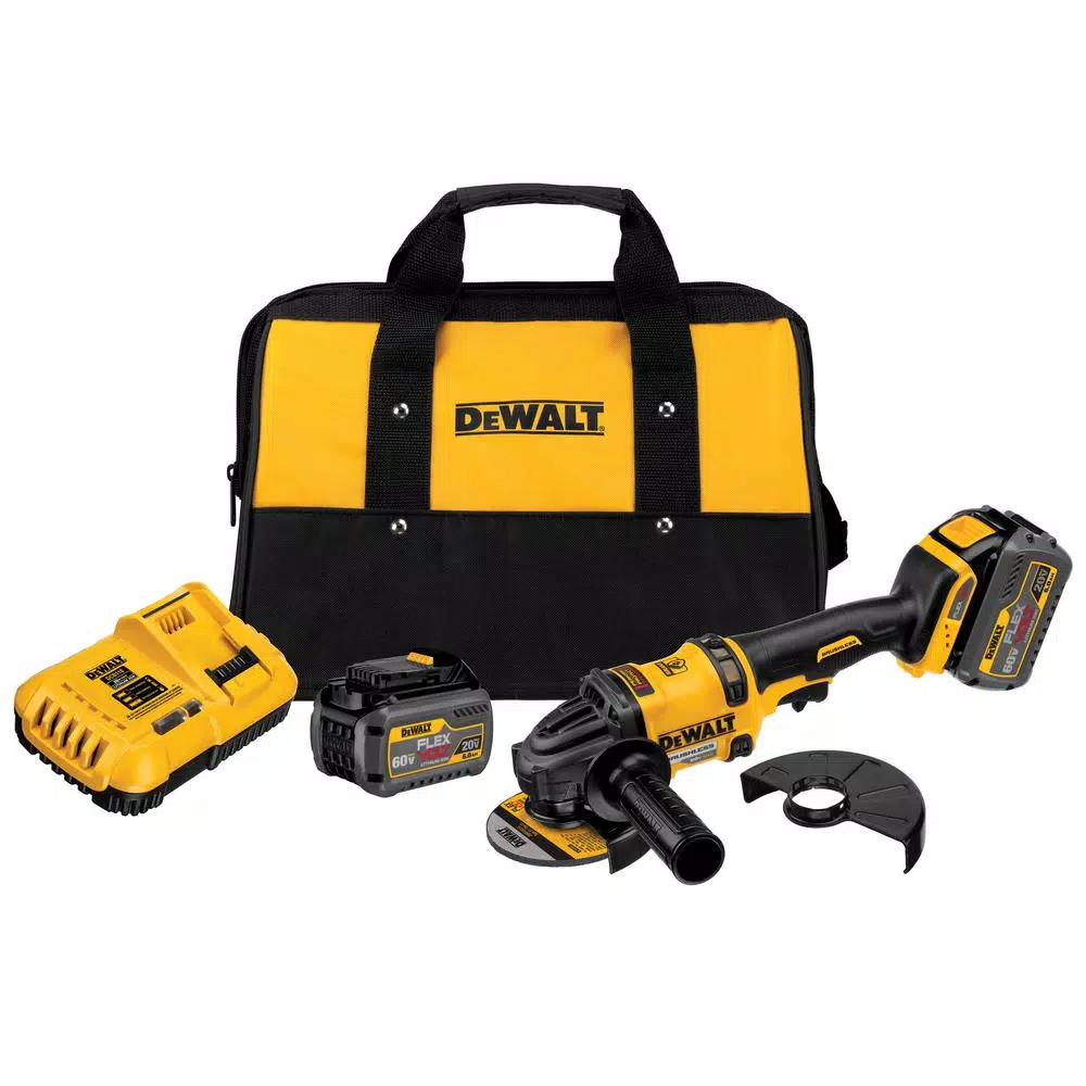 DEWALT FLEXVOLT 60V MAX Brushless 4-1/2 in. to 6 in. Angle Grinder Kit with (3) 6.0Ah Batteries