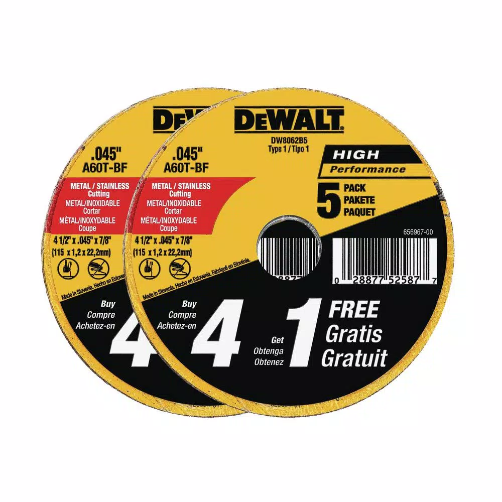 DEWALT 4-1/2 in. Metal & Stainless Cutting Wheel (10-Pack) and 14-Piece Black Oxide Drill Bit Set