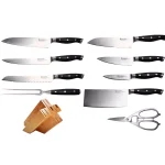 Swiss Diamond 10-Piece Forged Stainless Steel Knife Block Set with Wood Block thumbnail 1