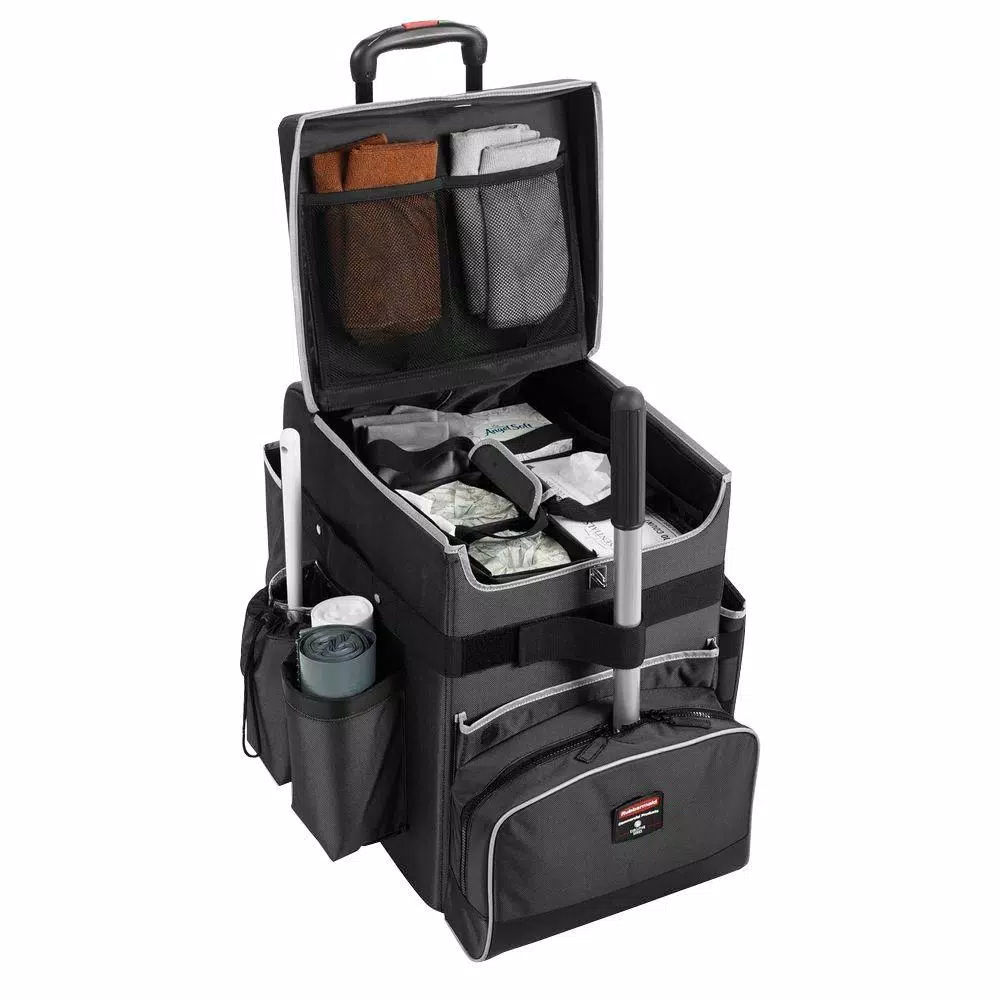 Rubbermaid Dark Gray Medium Executive Quick Cart with Telescopic Handle and 40 lb. Capacity