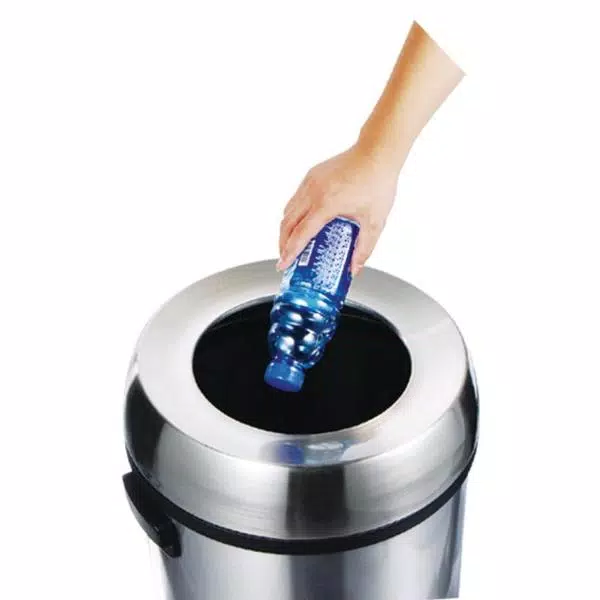 Step N' Sort 65 L Stainless Steel Commercial Open Top Trash Can with Carry Handle