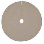 VHC Brands 48 in. Celebrate Bronze Tan Glam Christmas Tree Skirt with Metallic Gold Lace and Ball Trim thumbnail 2