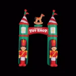 Fraser Hill Farm 10 ft. Santa's Toy Shop Archway Inflatable with White Lights thumbnail 1