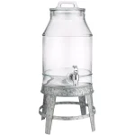 HOME ESSENTIALS AND BEYOND 3 Gallon Glass Beverage Dispenser with Galvanized Base and Lid thumbnail 1