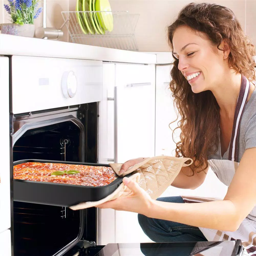 Classic Cuisine Heavy Duty Nonstick Carbon Steel Roasting Pan with Angled Rack