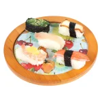 Creative Home 7.5 in. Round Tempered Glass Trivet Serving Board with Solid Wood Trim, Fruit Pattern thumbnail 2