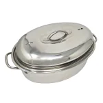 LavoHome Professional Stainless Steel Oval Roaster Set with Induction Lid and Wire Rack, 9.5 Qt thumbnail 2