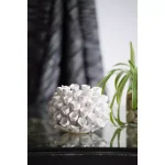 A & B Home Open Coral Gloss White Ceramic Candle Holder - Coastal Style Candlestick thumbnail 1