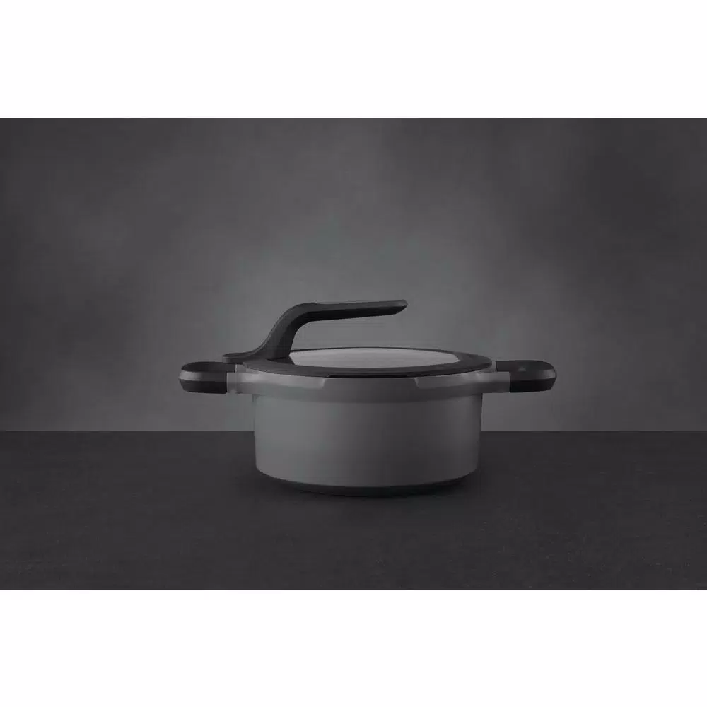 BergHOFF GEM Stay Cool 3 qt. Cast Aluminum Nonstick Casserole Dish with Glass Lid, Gray