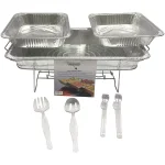 Unbranded Serve-Rite 8-Piece Aluminum Multi-Buffet Server Chafing Dish, 8 qt. Capacity thumbnail 1