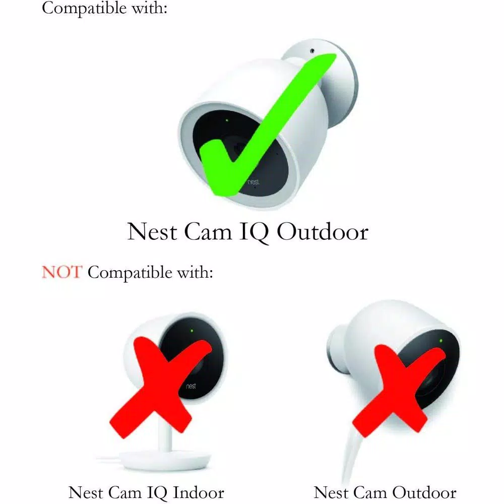 Wasserstein Adjustable Metal Mount for Google Nest Cam IQ Outdoor, Silver