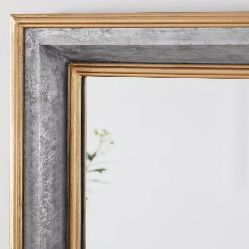 Home Decorators Collection Large Rectangle Galvanized Antiqued Farmhouse Accent Mirror