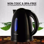 Ovente KP72 1.7L Electric Kettle, 1100W Fast Heating Water Boiler with Auto Shut-Off, Black thumbnail 2