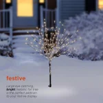 Alpine Corporation 39 in. Silver Metallic Foil Tree Stake with 140 Warm White LED Lights thumbnail 7