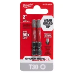 Milwaukee SHOCKWAVE T30 Torx 2 in. Impact Power Bits (2-Pack) thumbnail 2