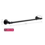 Delta Chamberlain 24 in. Matte Black Towel Bar, Zinc Die Cast Construction thumbnail 7