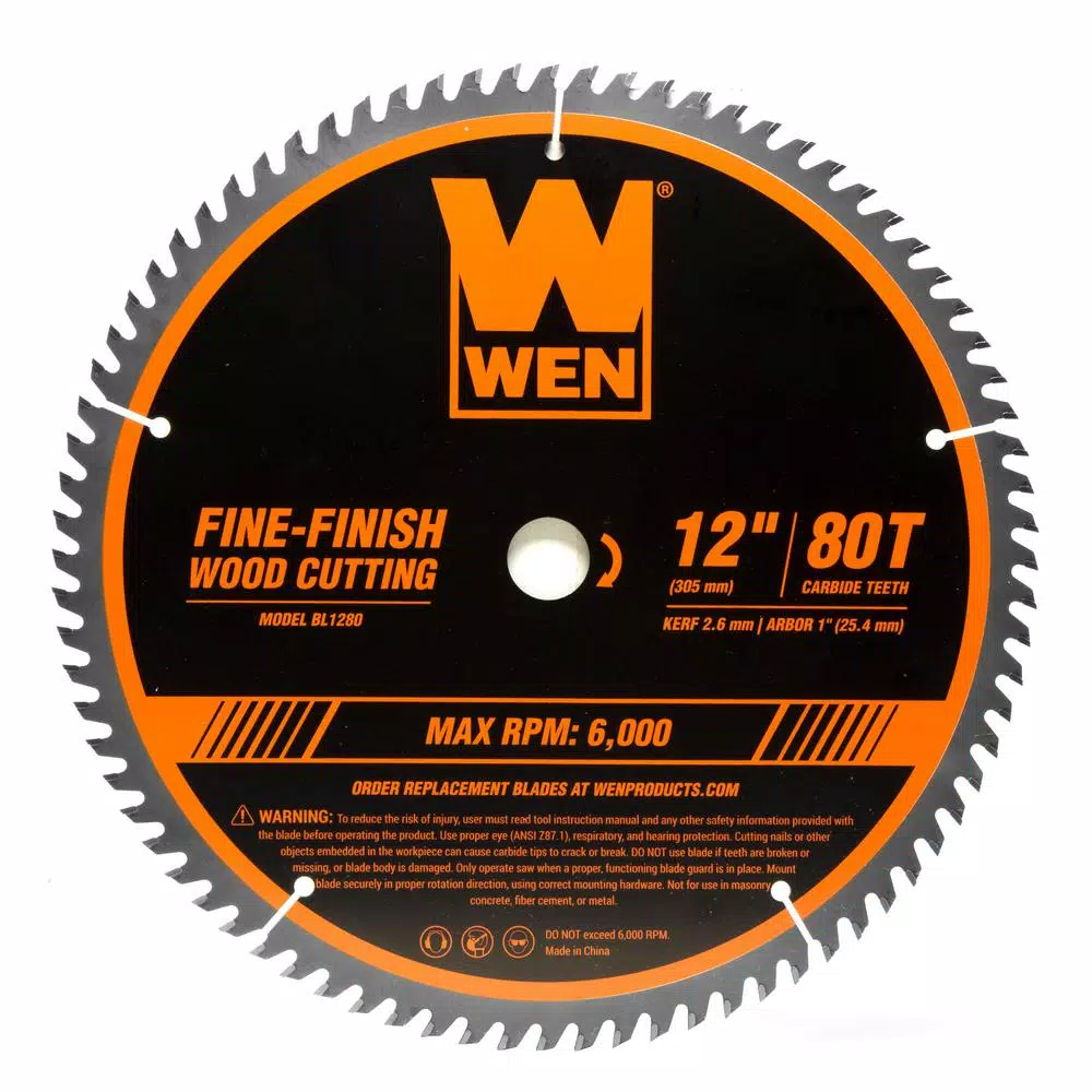 WEN 12 in. Carbide-Tipped Woodworking Saw Blade Set, 32-Tooth & 80-Tooth (2-Pack)