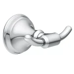 MOEN Jansen Chrome Screw-In Robe and Towel Hook, 2-Hook Design thumbnail 1