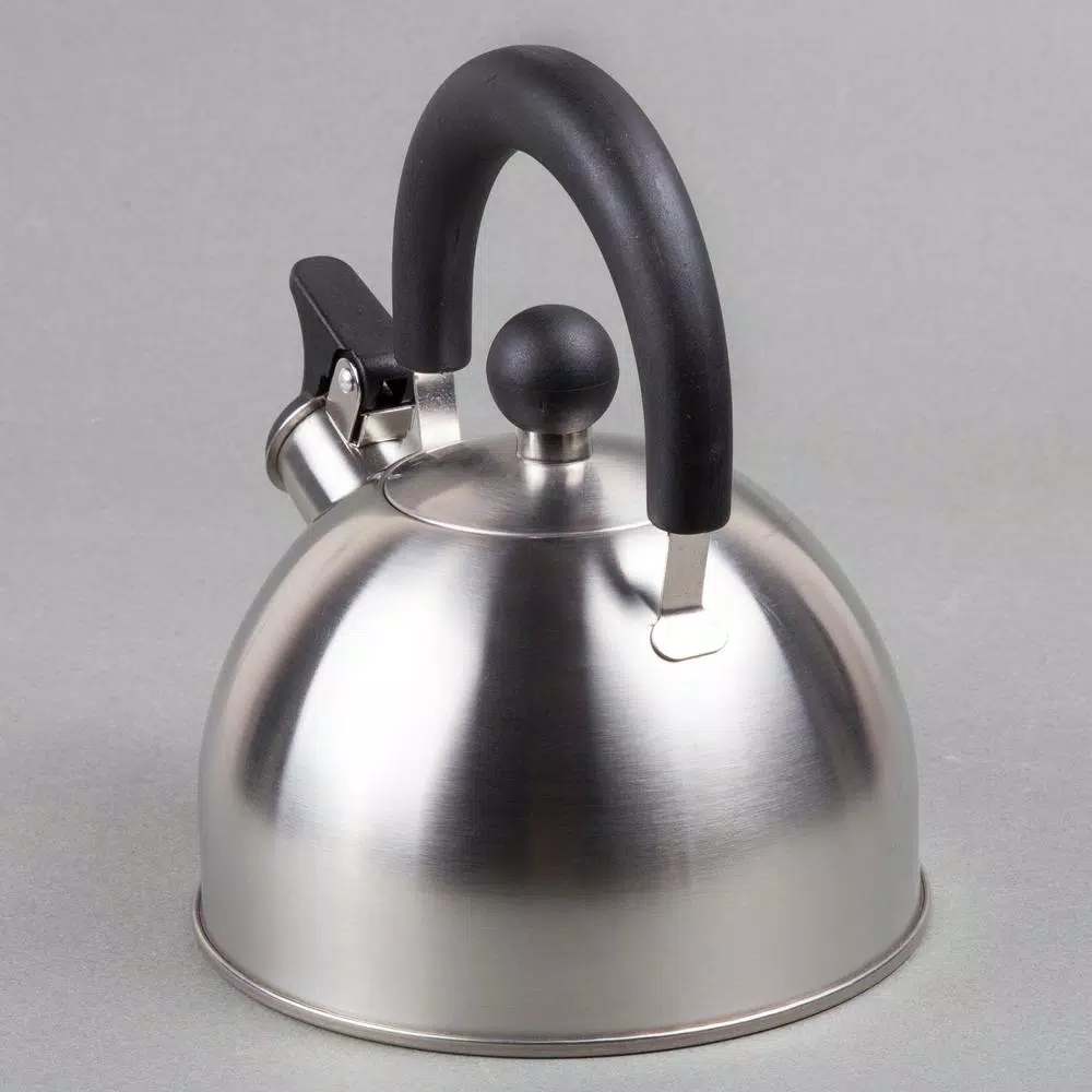Creative Home Simplicity 6-Cup Brushed Stainless Steel Stovetop Tea Kettle with Whistle