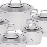 BergHOFF Essentials Manhattan 10-Piece Stainless Steel Cookware Set with Glass Lids, Induction Ready thumbnail 2