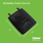 Toter Replacement Lid Kit for 64 Gallon Two Wheel Trash Can, Black thumbnail 3