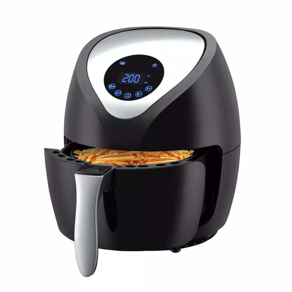Emerald 1812 4.22 Qt Air Fryer with 1400W Power and Digital LED Touch Display, Black