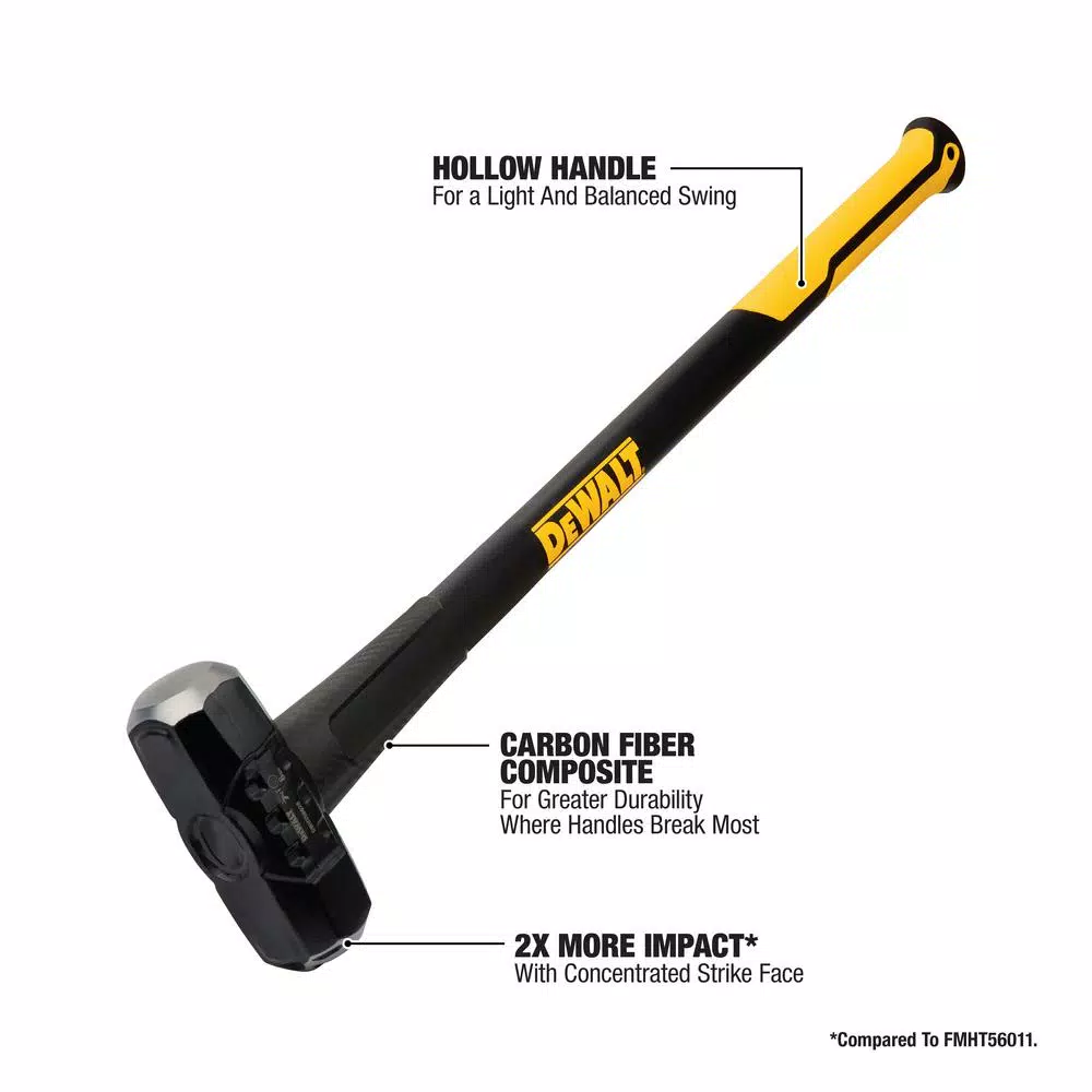 DEWALT 8 lb. Exo-Core Sledge Hammer with 33 in. Fiberglass Handle