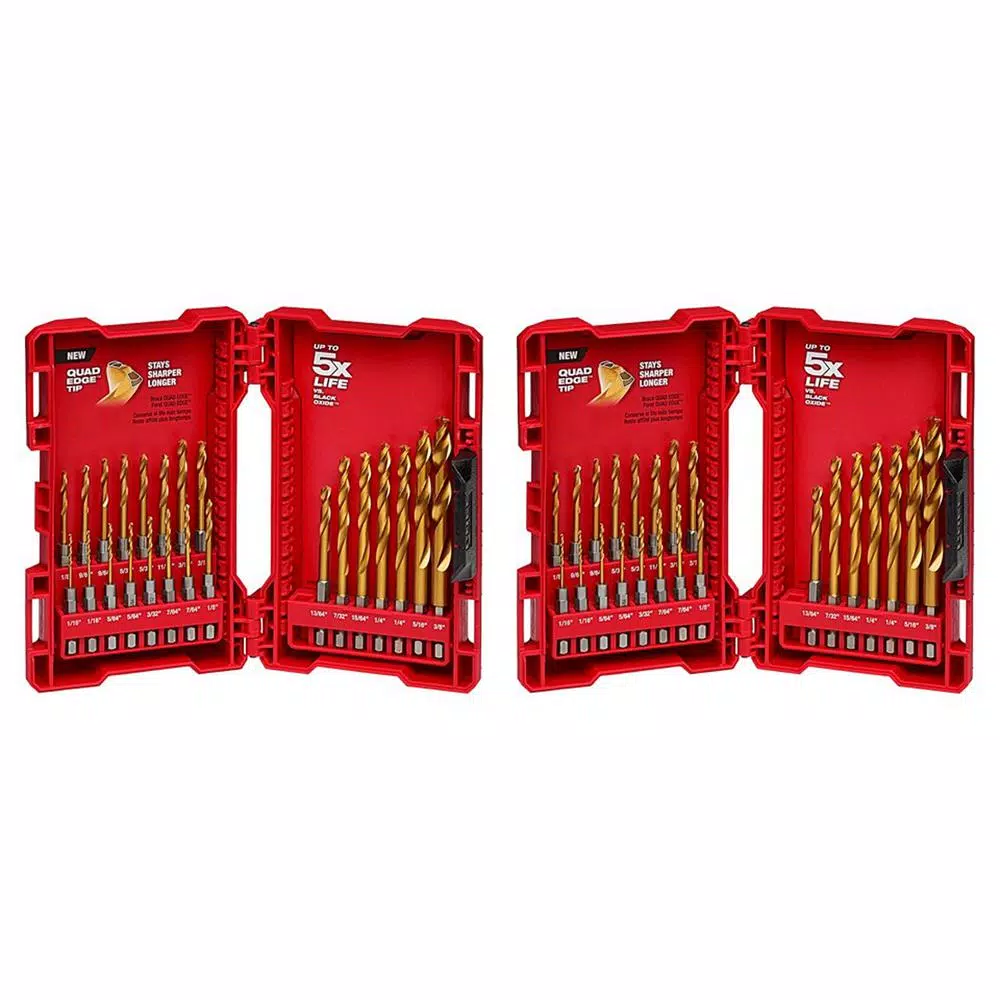 Milwaukee SHOCKWAVE Impact Duty Titanium Drill Bit Set, 46-Piece (Two 23-Piece Sets)