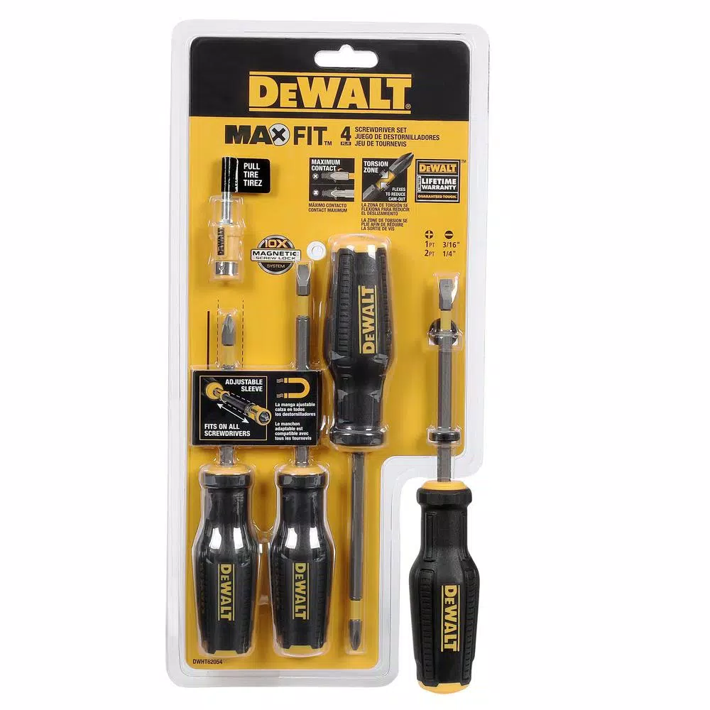 DEWALT MAXFIT 4-Piece Screwdriver Set with 25 ft. Tape Measure Combo Kit