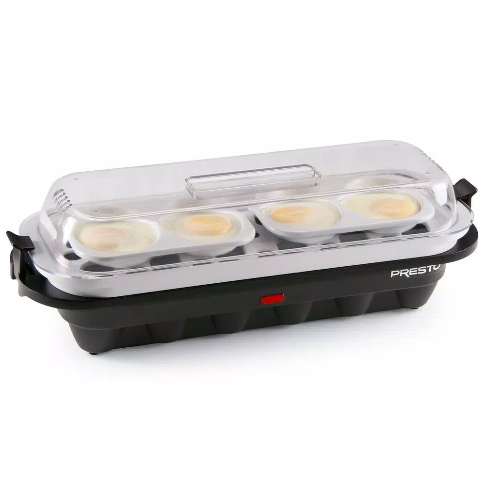 Presto 12-Egg Easy Store Electric Egg Cooker with Poaching Tray, Black