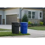 Rubbermaid Roughneck 45 Gallon Wheeled Trash Can with Hinged Lid, Black thumbnail 6
