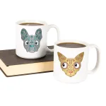 Cathy's Concepts Sugar Skull Pet Halloween Ceramic Coffee Mugs, Set of 2, 20 oz. thumbnail 2